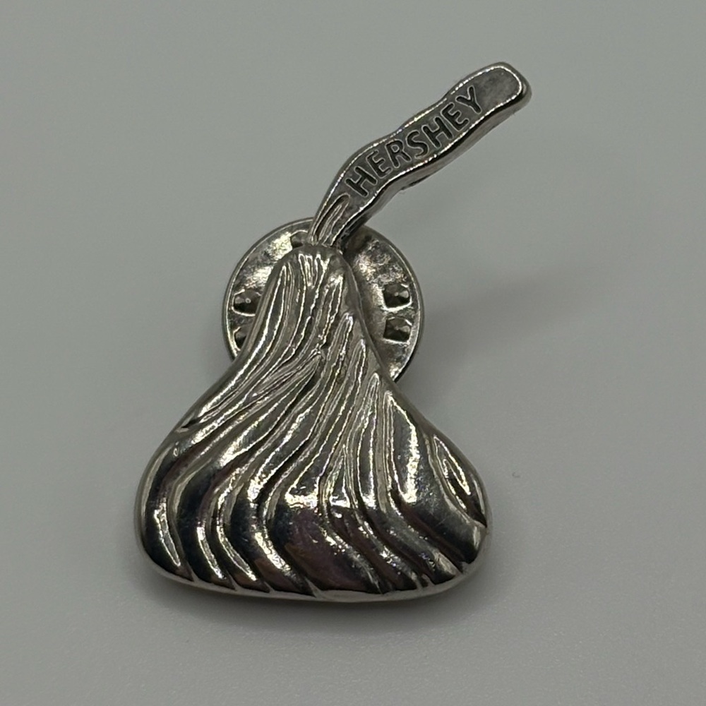 Hershey’s Kiss Lapel Pin Silver Tone Chocolate Candy Collectible Souvenir